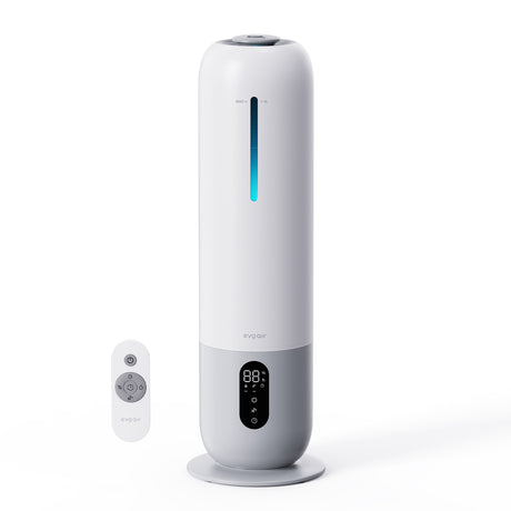 Resigilat! Umidificator aer Evoair Umio, Lampa UV, 3 trepte umidificare, Indicator Umiditate, Duză de Ceață, Aromaterapie, Telecomandă, Alb