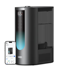 Umidificator aer Dreo 813S Smart, Rezervor 6l, 500ml/h, Ceață caldă și rece, 3 trepte umidificare, Senzor umiditate, Indicator Umiditate, Duză de Ceață, Mod Auto, Aromaterapie, Negru