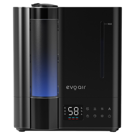 Resigilat! Umidificator Evoair Misto Duo Smart, Wifi, Rezervor 8 L, Capacitate de umidificare 600 ml/h, Ceata Calda si Rece, Senzor de Umiditate, Lumină ambientală RGB, Negru