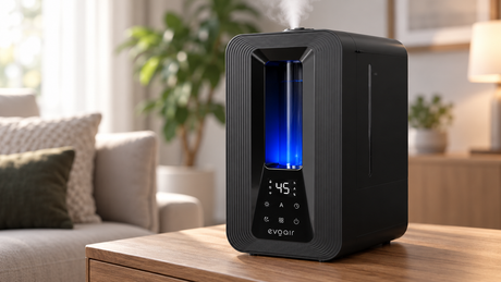 Umidificator Evoair Misto Smart, Wifi, Rezervor 5 L, Capacitate de umidificare 250 ml/h, Senzor de Umiditate, Lumină ambientală RGB, Negru