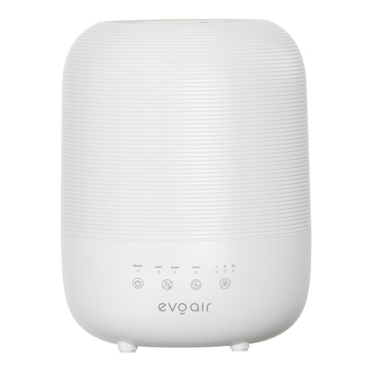 Umidificator Evoair UMIVA 3000 Rezorvor 3L, Capacitate de umidificare 300ml/h, Senzor umiditate, Mod Auto, Autonomie >8 ore, Indicator umiditate și temperatură, Alb