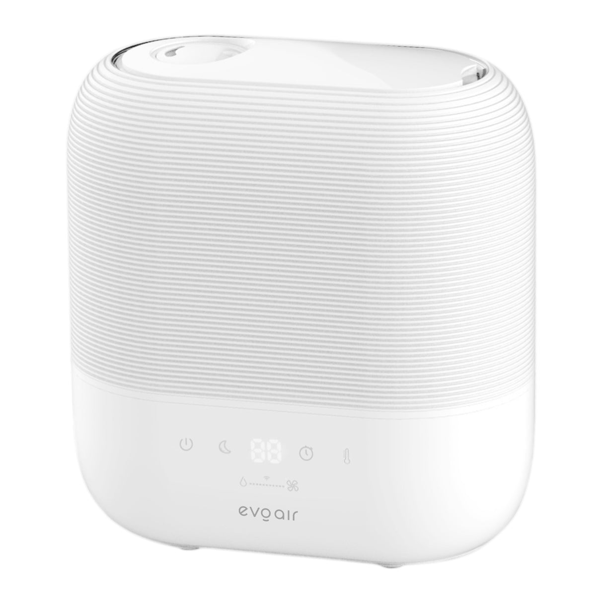 Umidificator Evoair UMIVA 4700 Smart, Wifi, Rezervor 4.8L, Capacitate de umidificare 400ml/h, Senzor umiditate, Mod Auto, Autonomie ≥9.5 ore, Aromateriapie, Indicator umiditate și temperatură, Alb