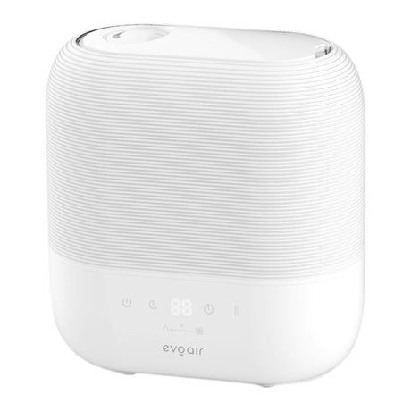 Resigilat! Umidificator aer Evoair UMIVA 4700 Smart, Rezervor 4.8l, 400ml/h, Functie Incalzire, Lumina ambientala in 7 culori, 3 trepte umidificare, Indicator Umiditate, Duză de Ceață, Mod Auto, Aromaterapie, Alb