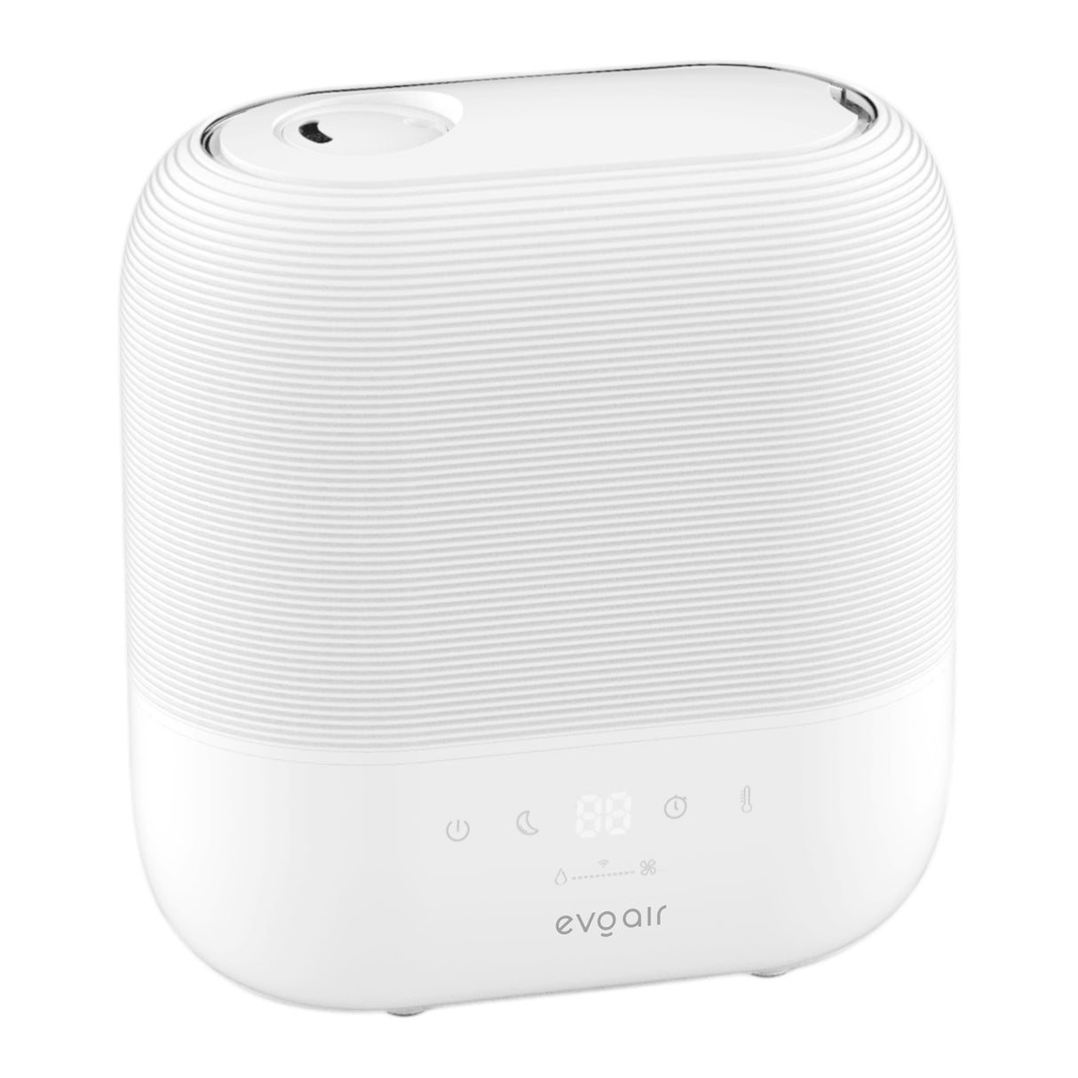 Umidificator Evoair UMIVA 4700 Smart, Wifi, Rezervor 4.8L, Capacitate de umidificare 400ml/h, Senzor umiditate, Mod Auto, Autonomie ≥9.5 ore, Aromateriapie, Indicator umiditate și temperatură, Alb