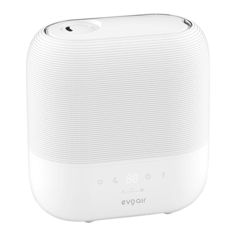Resigilat! Umidificator aer Evoair UMIVA 4700 Smart, Rezervor 4.8l, 400ml/h, Functie Incalzire, Lumina ambientala in 7 culori, 3 trepte umidificare, Indicator Umiditate, Duză de Ceață, Mod Auto, Aromaterapie, Alb