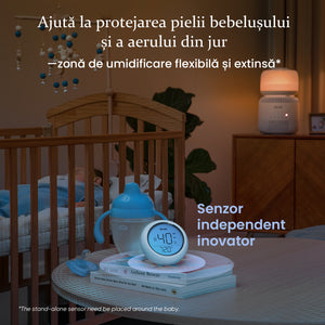 Umidificator aer Levoit Sprout Baby Evaporativ Smart, Rezervor 3.8l, 280ml/h, Senzor extern de umiditate, Comandă vocală, Funcție Auto-Drying, Albastru