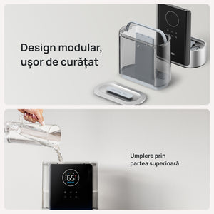 Umidificator de aer Dreo 717S Smart, Rezervor 8L, 550ml/h, Ceață caldă și rece, Autonomie până la 80h, Acoperire 56m², Senzor umiditate, Indicator Umiditate, Temporizator, Aromaterapie, Negru