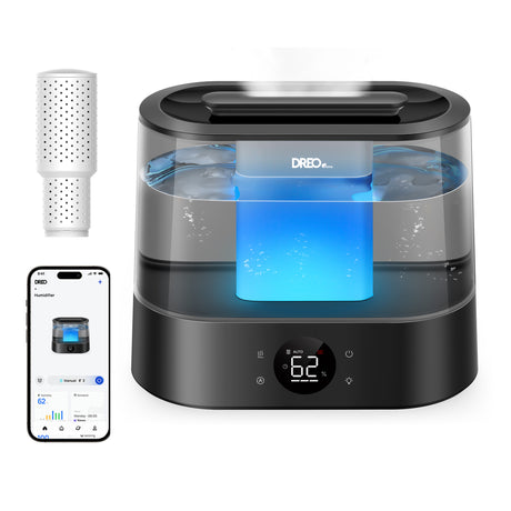 Resigilat! Umidificator aer Dreo 420S Smart, Rezervor 4l, 250ml/h, 3 trepte umidificare, Senzor de Umiditate, Indicator Umiditate,Mod Auto, Aromaterapie, Negru