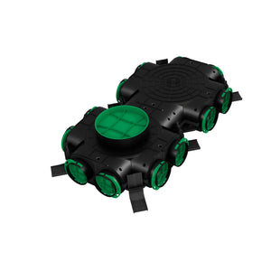 Cutie de distribuție - Ø160 / 12xØ75 Awenta, Negru