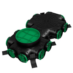 Cutie de distribuție - Ø200 / 12xØ75 Awenta, Negru