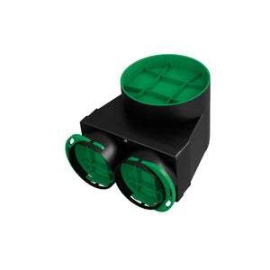 Cutie plenum scurt - Ø125 / 2xØ75 Awenta, Negru