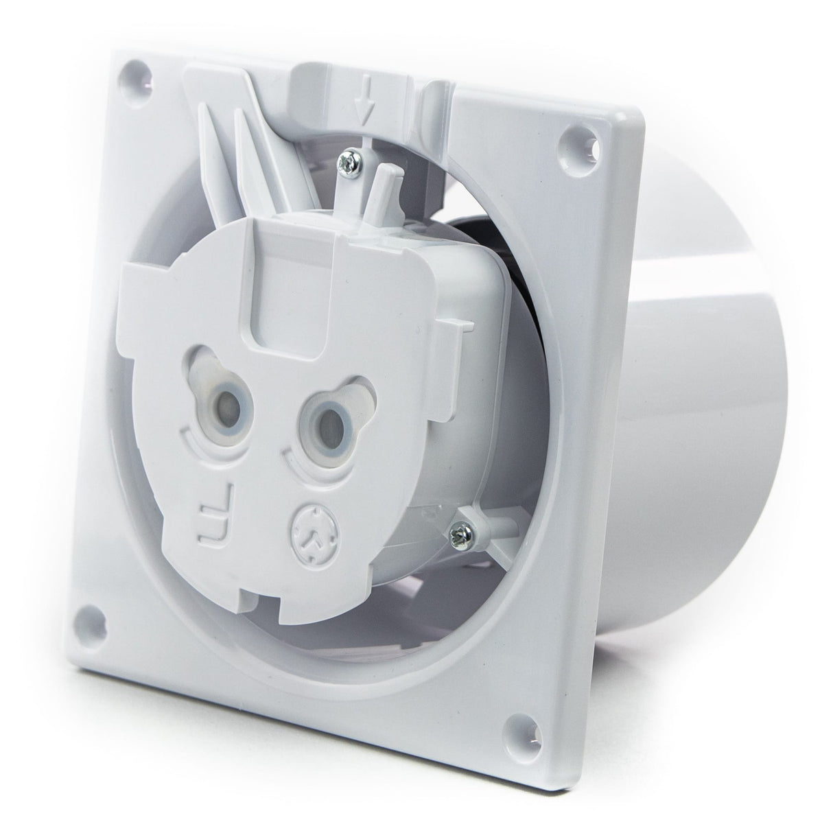 Ventilator baie dRim TS, Panou schimbabil din plexi, Super Silent, Timer, Debit 140 mc/h, Ø125, White grey Matte