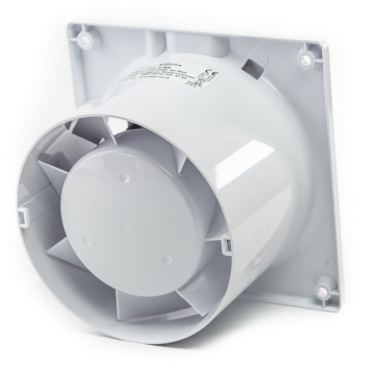 Ventilator baie dRim HS BB, Ø125, Super Silent, Senzor de umiditate si Timer, Debit 140 m3/h, Garantie 2 ani, Alb, Plexiglas