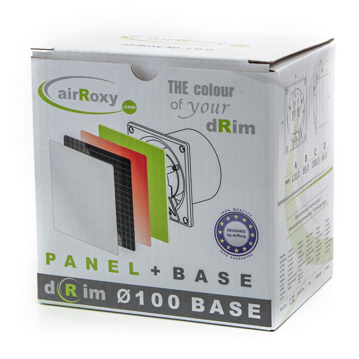 Ventilator baie dRim TS, Panou schimbabil din plexi, Super Silent, Timer, Debit 140 mc/h, Ø125, White grey Matte