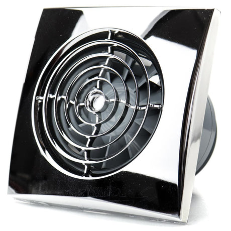 Ventilator baie AURA 5C Silent, Clapeta antiretur, Garantie 2 ani, Motor Long Life 40000h, Debit 180mc/h, Ø125mm Chrome