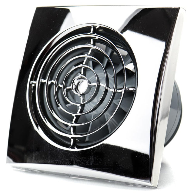 Ventilator baie AURA 5C Silent, Clapeta antiretur, Garantie 2 ani, Motor Long Life 40000h, Debit 180mc/h, Ø125mm Chrome