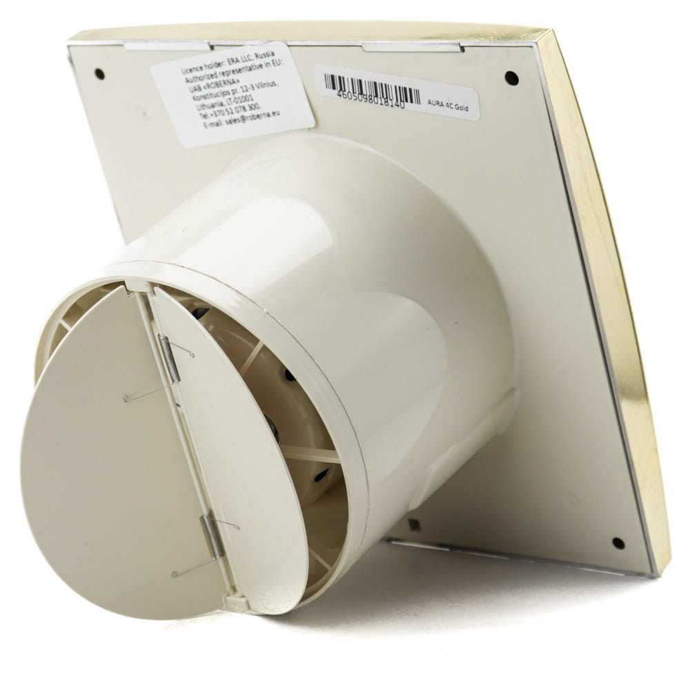 Ventilator baie AURA 5C Silent, Clapeta antiretur, Garantie 2 ani, Motor Long Life 40000h, Debit 180mc/h, Ø125mm Gold