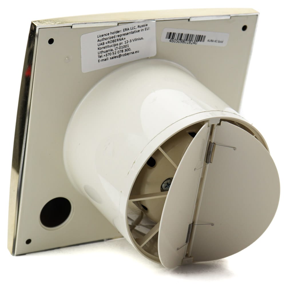Ventilator baie AURA 5C Silent, Clapeta antiretur, Garantie 2 ani, Motor Long Life 40000h, Debit 180mc/h, Ø125mm Gold