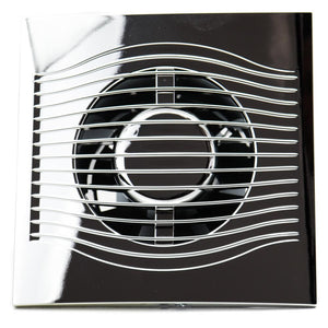 Ventilator baie SLIM 5C Ø125, Super Silent, Clapeta antiretur, Garantie 2 ani, Motor Long Life 40000h, Debit 140mc/h, Chrome
