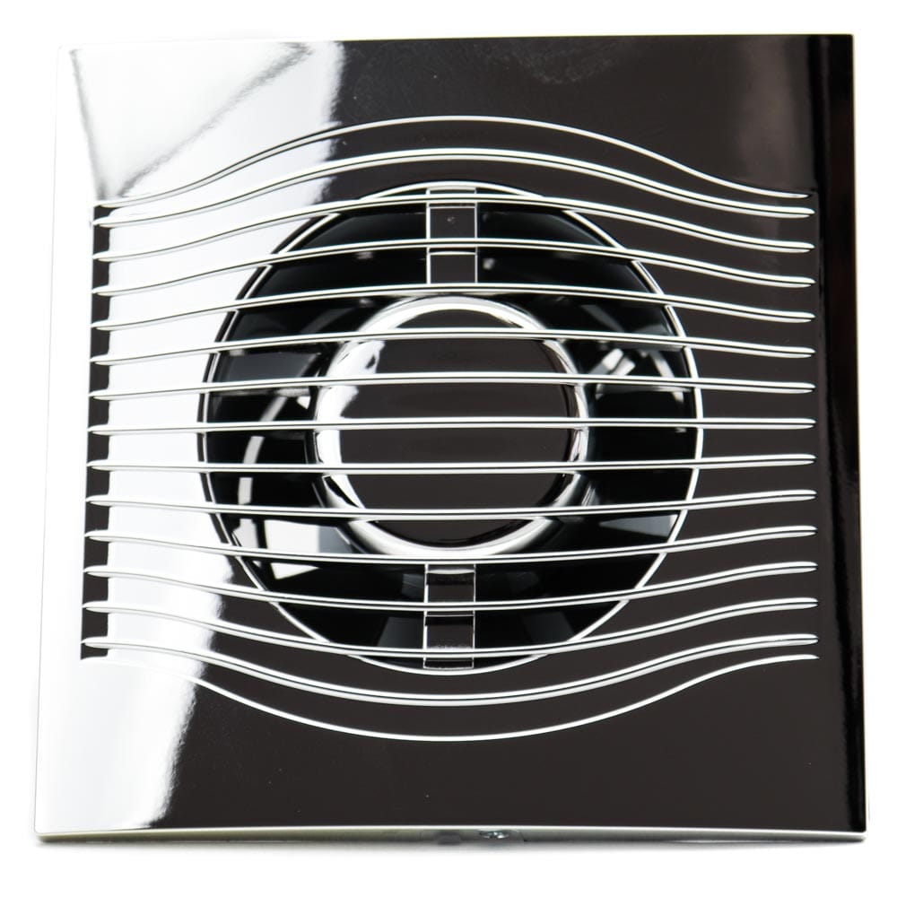 Resigilat! Ventilator baie SLIM 5C Ø125, Super Silent, Clapetă antiretur, Garanție 2 ani, Motor Long Life 40000h, Debit 140mc/h, Chrome