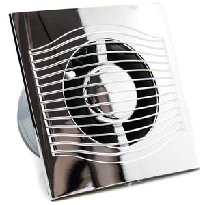 Ventilator baie SLIM 5C Ø125, Super Silent, Clapeta antiretur, Garantie 2 ani, Motor Long Life 40000h, Debit 140mc/h, Chrome
