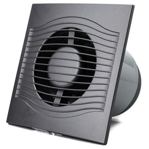 Ventilator baie SLIM 4C Ø100, Super Silent, Clapeta antiretur, Motor Long Life 40000h, Debit 90mc/h, Dark Gray Metal