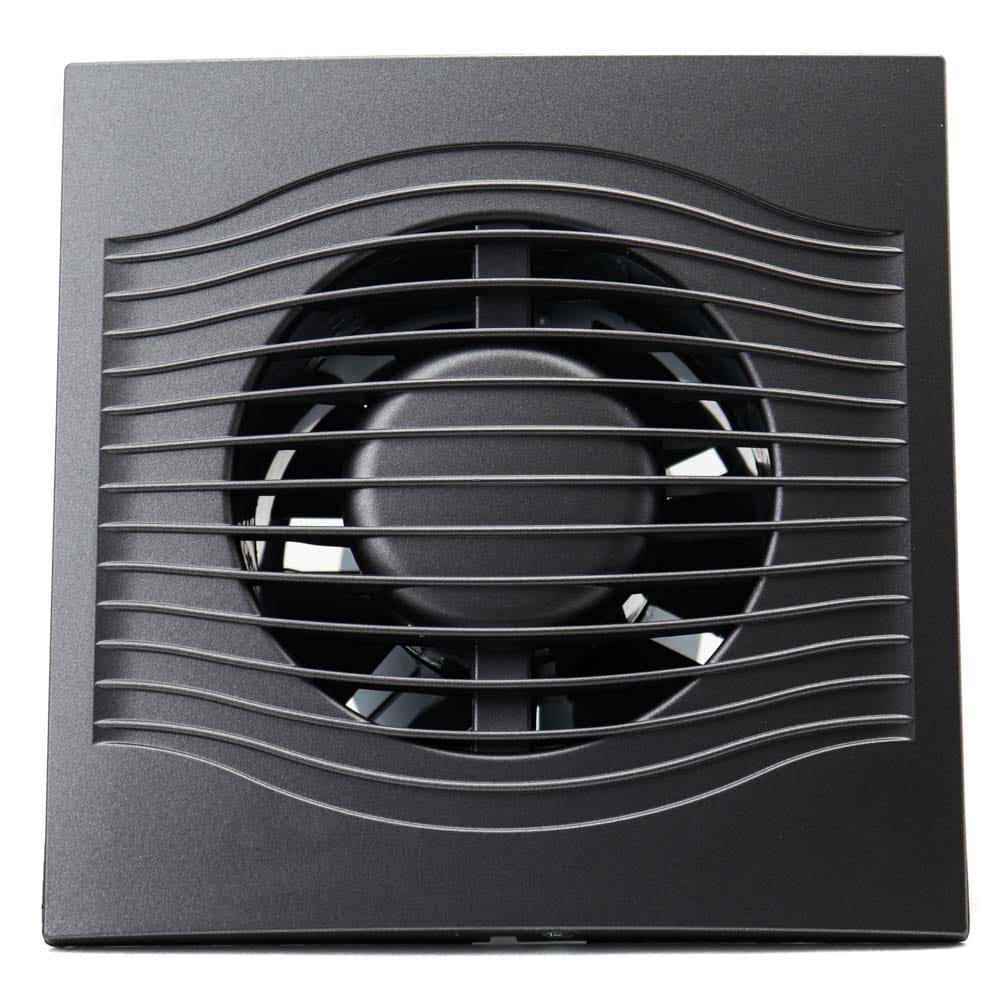 Ventilator baie SLIM 4C Ø100, Super Silent, Clapeta antiretur, Motor Long Life 40000h, Debit 90mc/h, Dark Gray Metal