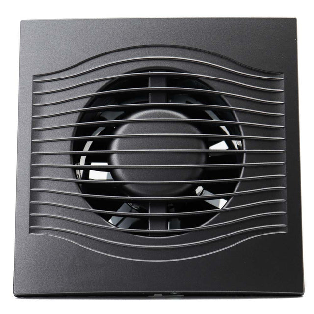 Ventilator baie SLIM 4C Ø100, Super Silent, Clapeta antiretur, Motor Long Life 40000h, Debit 90mc/h, Dark Gray Metal