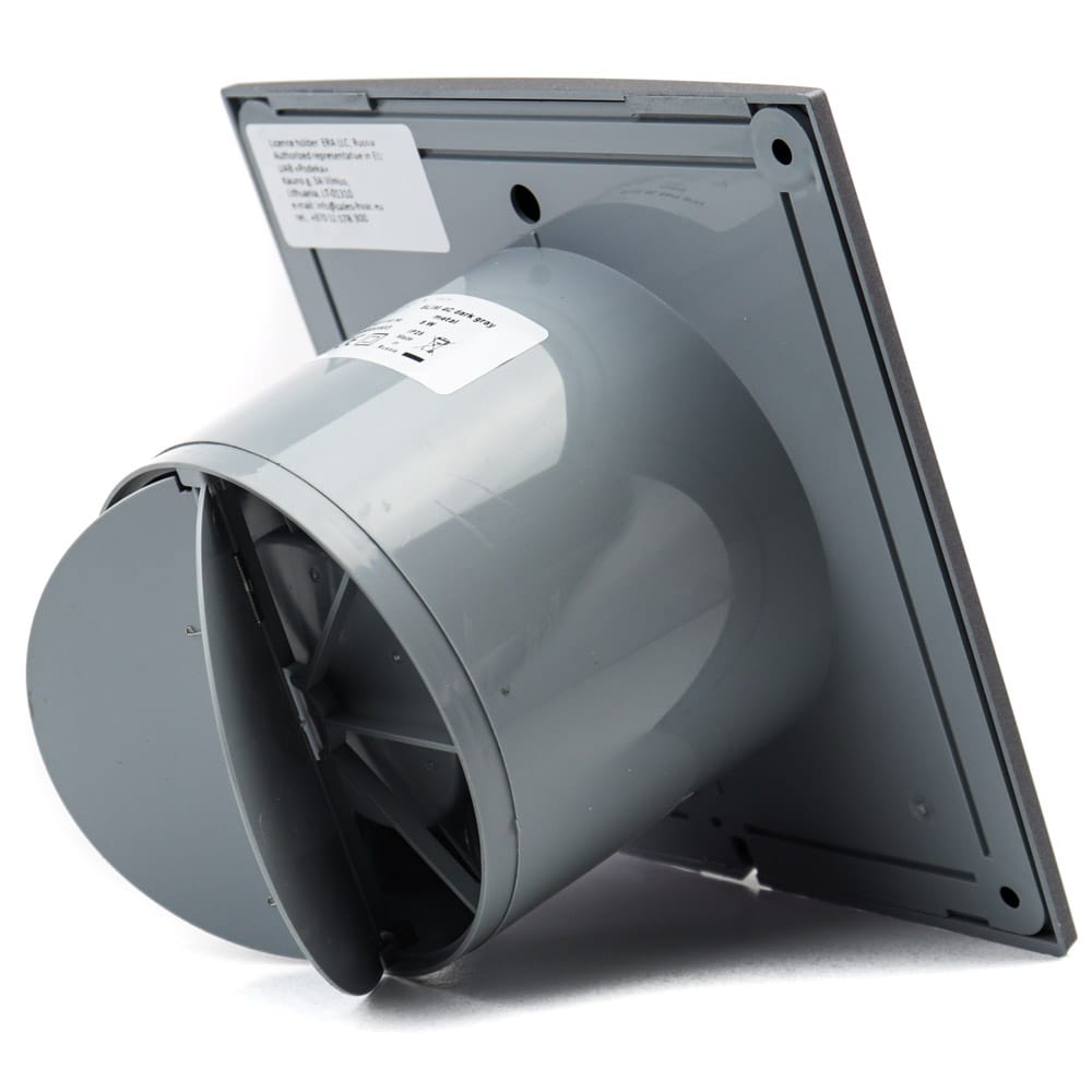 Ventilator baie SLIM 4C Ø100, Super Silent, Clapeta antiretur, Motor Long Life 40000h, Debit 90mc/h, Dark Gray Metal