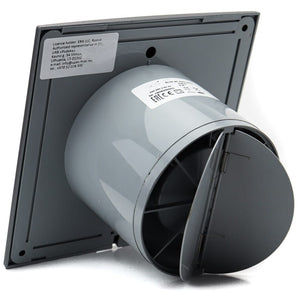 Ventilator baie SLIM 4C Ø100, Super Silent, Clapeta antiretur, Motor Long Life 40000h, Debit 90mc/h, Dark Gray Metal