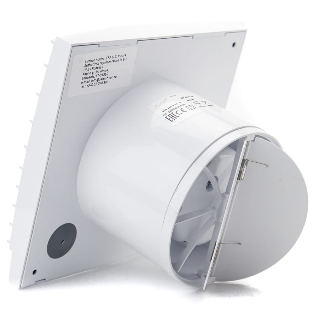 Ventilator baie SILENT 4C TURBO, Clapeta antiretur, Motor Long Life 40000h, Debit 120mc/h, Ø100mm