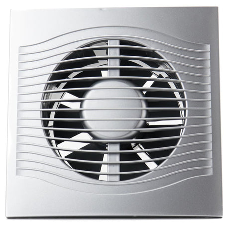 Ventilator baie SLIM 5C Ø125, Super Silent, Clapeta antiretur, Garantie 2 ani, Motor Long Life 40000h, Debit 140mc/h, Gray Metal