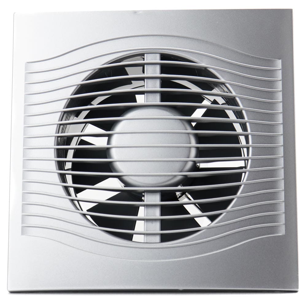 Ventilator baie SLIM 4C Ø100, Super Silent, Clapeta antiretur, Garantie 2 ani, Motor Long Life 40000h, Debit 90mc/h, Gray Metal
