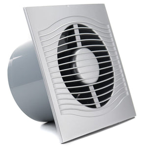 Ventilator baie SLIM 4C Ø100, Super Silent, Clapeta antiretur, Garantie 2 ani, Motor Long Life 40000h, Debit 90mc/h, Gray Metal