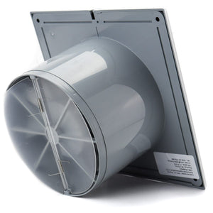 Ventilator baie SLIM 4C Ø100, Super Silent, Clapeta antiretur, Garantie 2 ani, Motor Long Life 40000h, Debit 90mc/h, Gray Metal