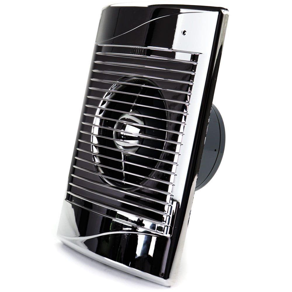 Ventilator baie STANDARD 5 Ø125,Clapeta antiretur, Silent, Garantie 2 ani, Debit 185mc/h, Motor Long Life 40000h, Chrome