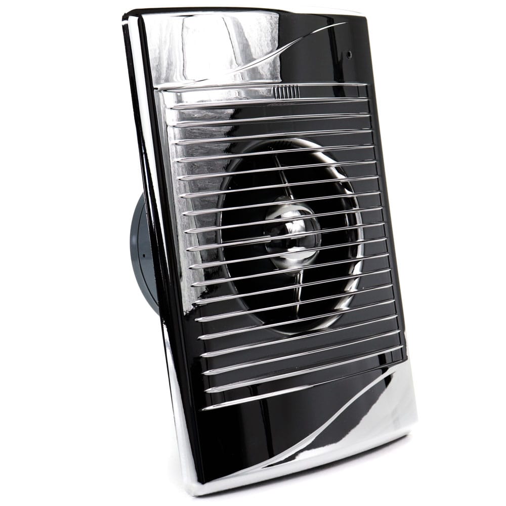 Ventilator baie STANDARD 4C Ø100, Silent, Garantie 2 ani, Debit 100mc/h, Clapeta antiretur, Motor Long Life 40000h, Chrome