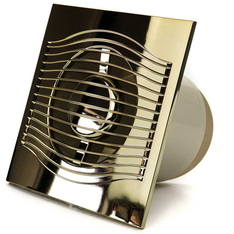 Ventilator baie SLIM 4C Ø100, Super Silent, Clapeta antiretur, Garantie 2 ani, Motor Long Life 40000h, Debit 90mc/h, Gold