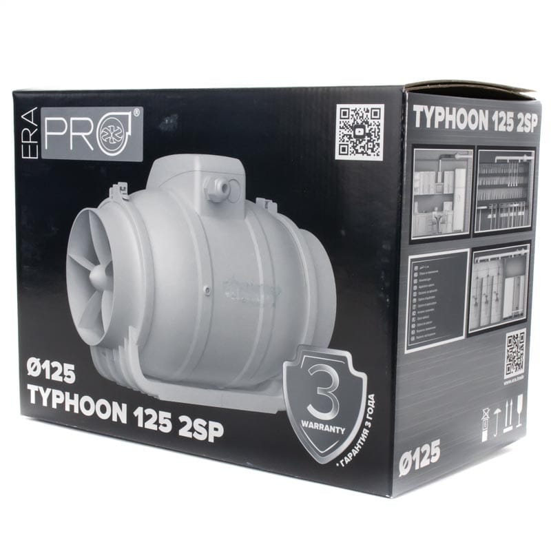 TYPHOON 125 2SP - Ventilator axial de tubulatura TYPHOON 125 2SP, Debit 310mc/h, 2 Trepte de viteze, Diametru Ø125mm