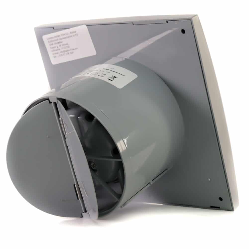 Ventilator baie AURA 4C Silent, Clapeta antiretur, Garantie 2 ani, Motor Long Life 40000h, Debit 90mc/h, Ø100mm, Gray Metal