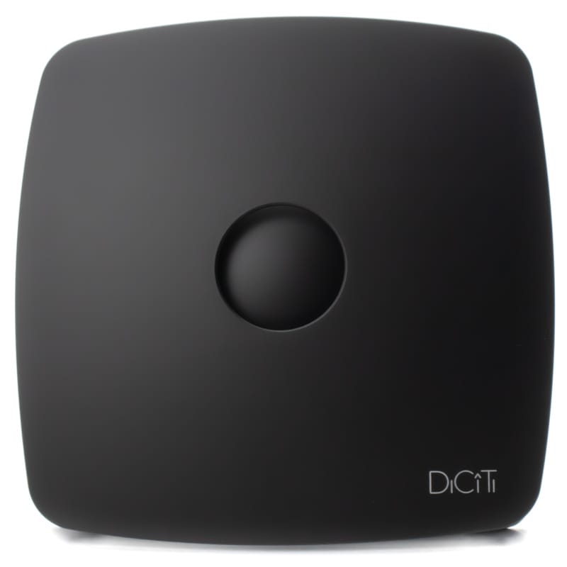Ventilator de baie Fine 100 BD Matt Black, Debit 100 mc/h, Ø98, Clapeta antiretur, Matt Black