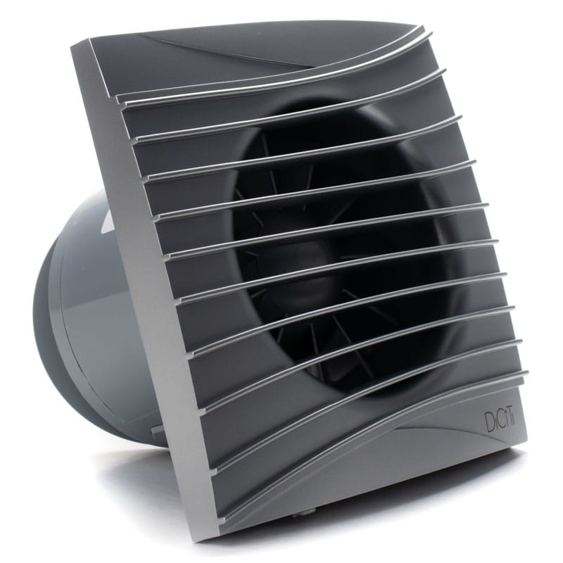 Ventilator baie SILENT 4C, Super Silent, Clapeta antiretur, Motor Long Life 40000h, Debit 90mc/h, Ø100mm, GRAY METAL