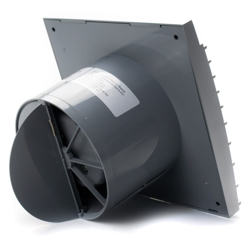 Ventilator baie SILENT 4C, Super Silent, Clapeta antiretur, Motor Long Life 40000h, Debit 90mc/h, Ø100mm, GRAY METAL