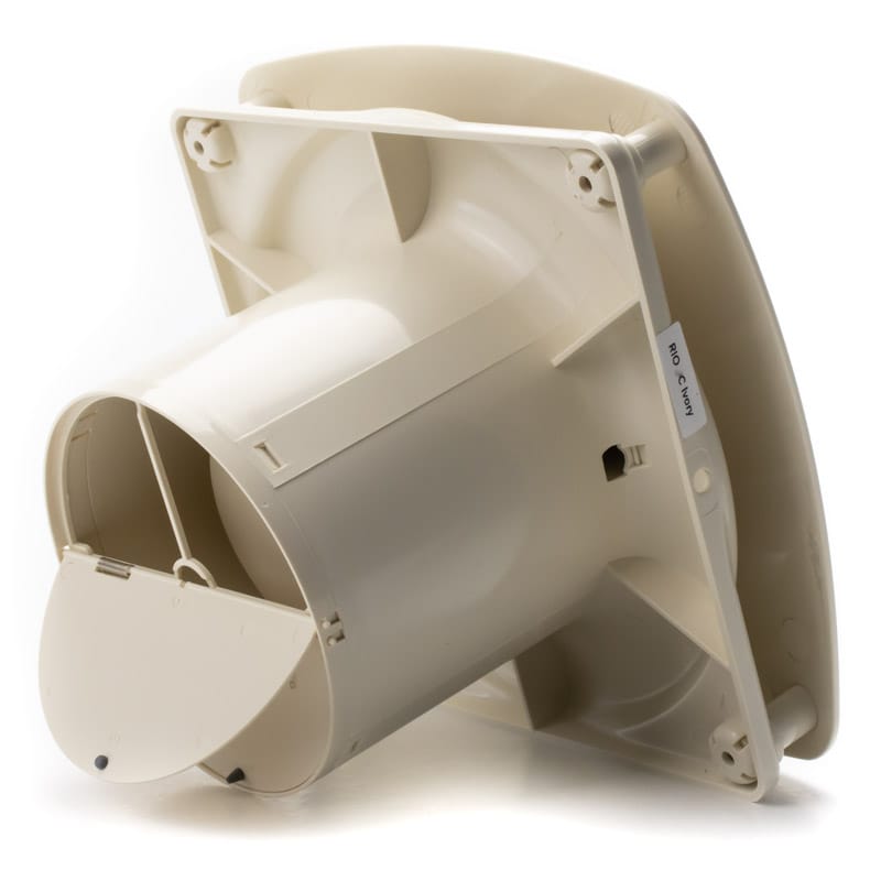 Ventilator de baie Rio 4C Ivory, Debit 100 m3/h, Diametru Ø98, Clapeta antiretur