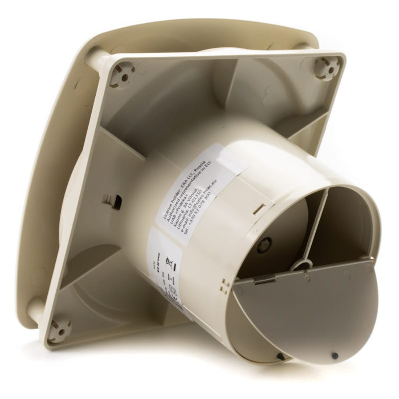 Ventilator de baie Rio 4C Ivory, Debit 100 m3/h, Diametru Ø98, Clapeta antiretur