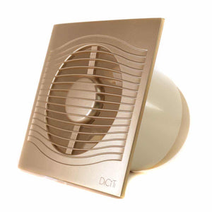 Ventilator baie SLIM 5C Ø125, Super Silent, Clapeta antiretur, Garantie 2 ani, Motor Long Life 40000h, Debit 140mc/h, Champagne