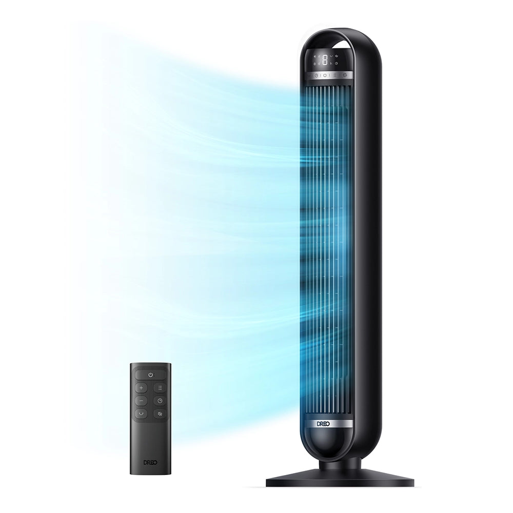 Ventilator Turn DREO Nomad DR-HTF014, 8 viteze, 4 functii, 92cm, oscilatie 90°, HyperSilent 25dB, telecomanda, negru