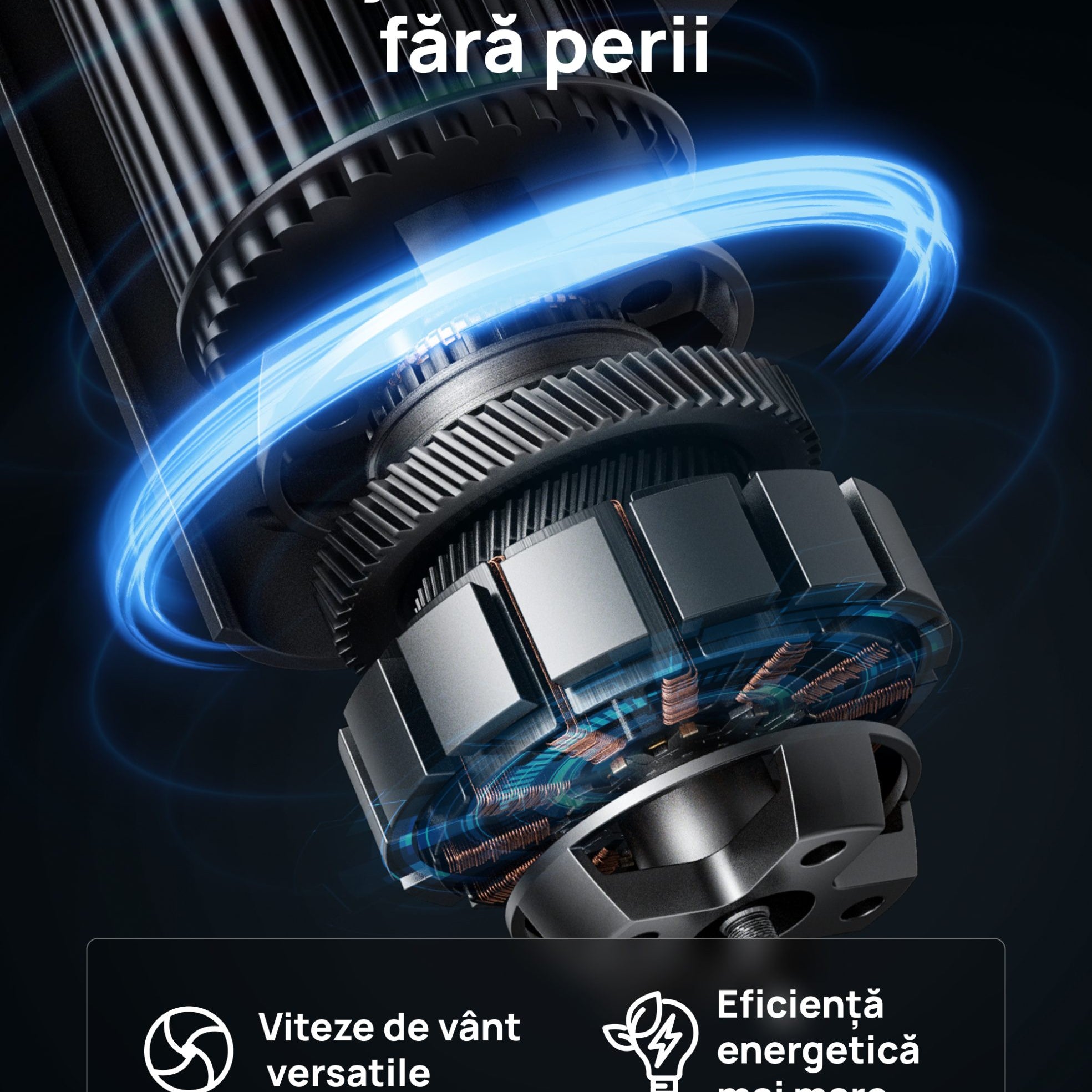 Resigilat! Ventilator Turn DREO Nomad DR-HTF014, 8 viteze, 4 functii, 92cm, oscilatie 90°, HyperSilent 25dB, telecomanda, negru