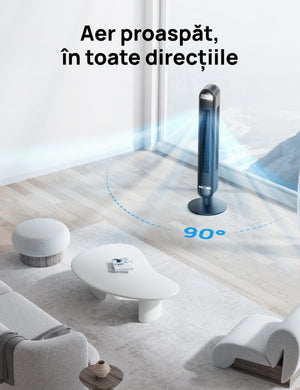 Ventilator Turn DREO Cruiser DR-HTF019, 6 viteze, 4 functii,106cm, HyperSilent 30dB, oscilatie 90°,telecomanda, negru