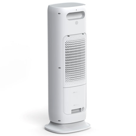 Resigilat! Ventilator turn 4 in 1 Evoair BRIIS GOLD WHITE, Aerotermă, Răcitor, Umidificator, Sterilizator UV, Telecomanda, 2 viteze Încălzire, 3 viteze Răcire, Pastile Racire 2+2 Cadou, Rezervor 3.15l, Display Alb, Contur Auriu
